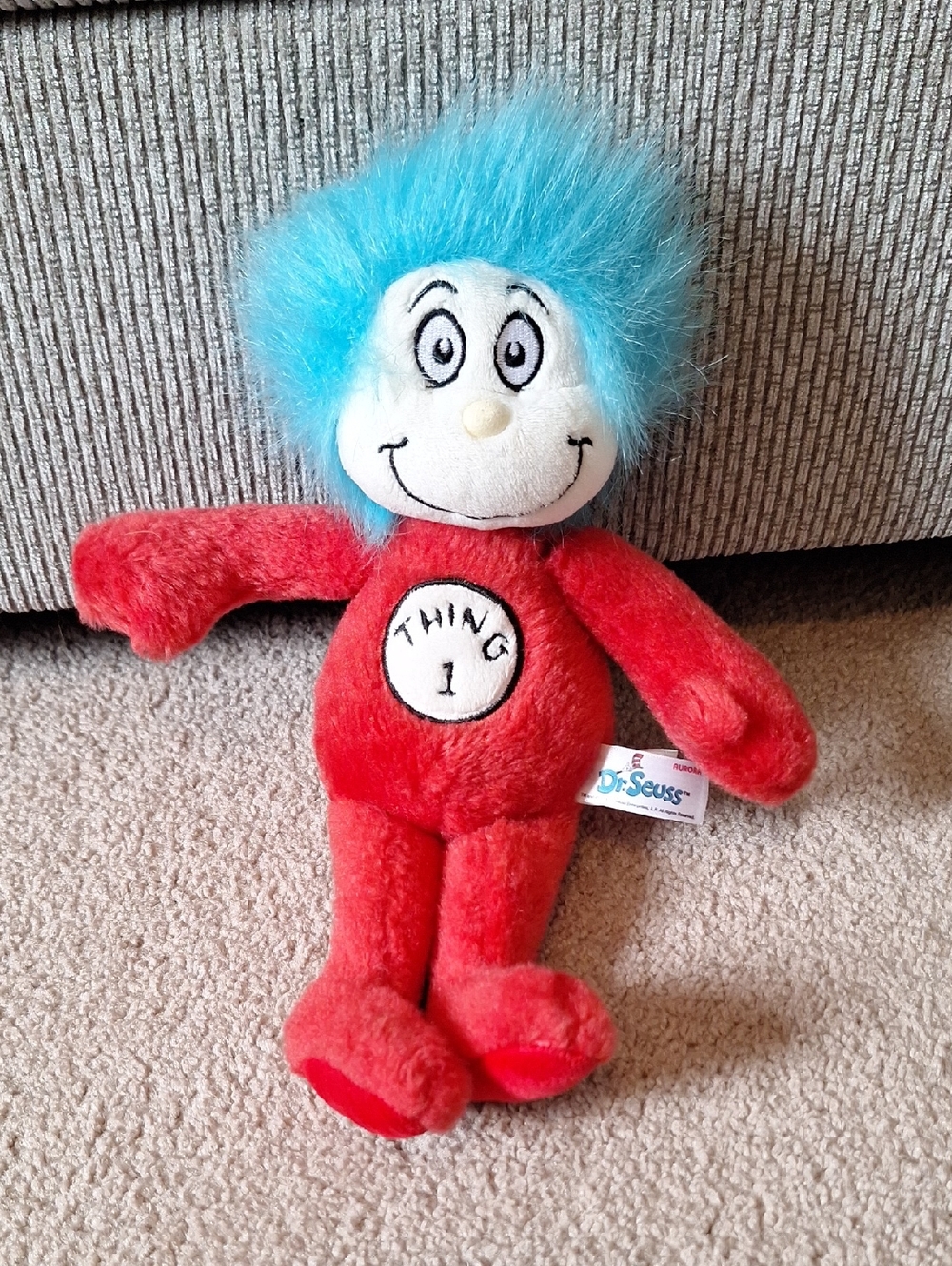 Dr. Seuss Thing 1 Red Plush Toy with Blue Hair Plush